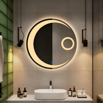 Modern Round Mirrors with LED for Extra Illumination