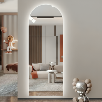 Förstoringsspegel oval form med dimbart LED-ljus och soluppgångseffekt