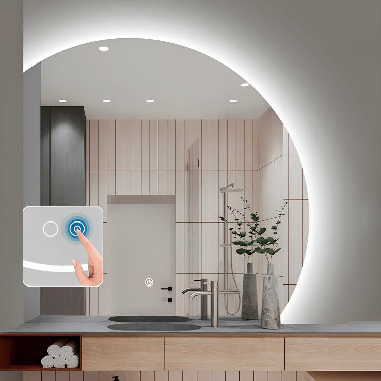 Badrumsspegel med integrerad LED touch brytare touch brytare