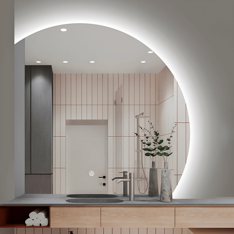 Badrumsspegel med integrerad LED