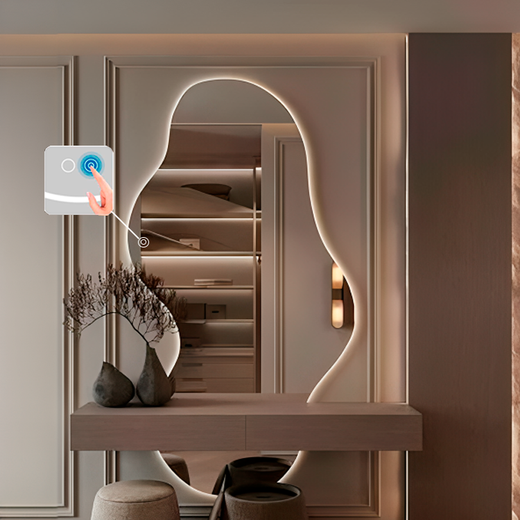 asymetrisk spegel touch brytare