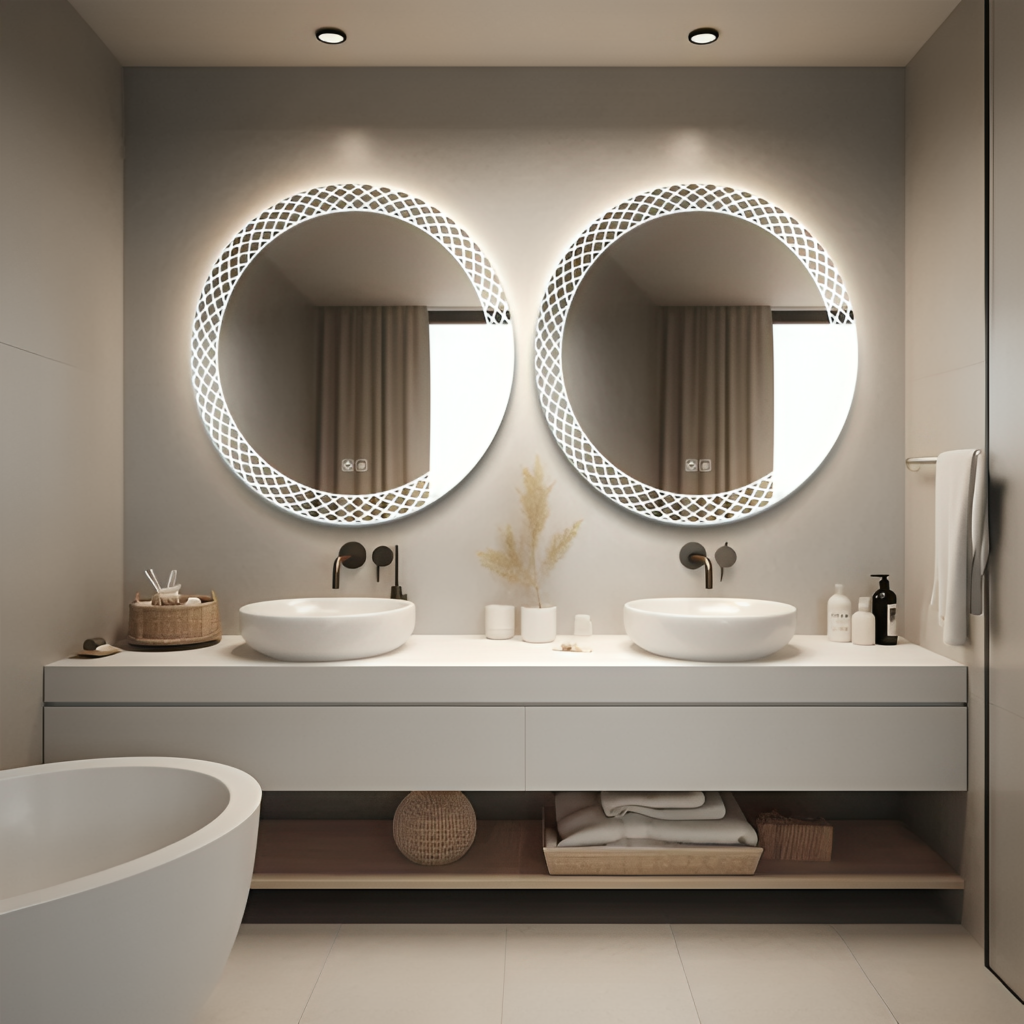 Ultra-Modern Round Mirrors with LED Lights